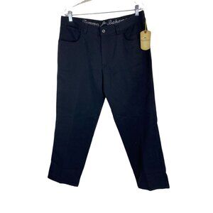 New Tommy Bahama Bali Five Charcoal Black Pants Mens 35x30 tencel Cotton Chino